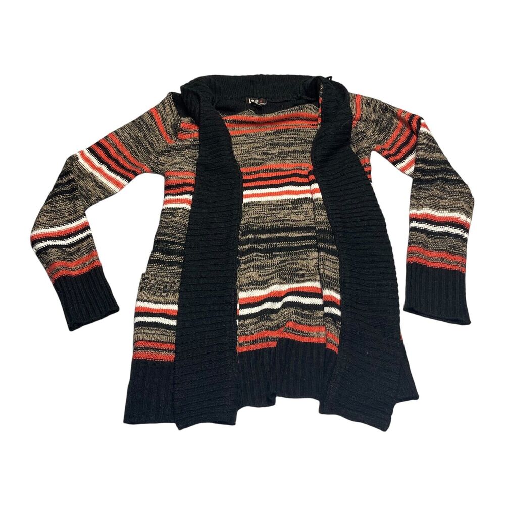Love By Chesley Cardigan Sweater Women's Medium Multicolor Striped 100% Acrylic